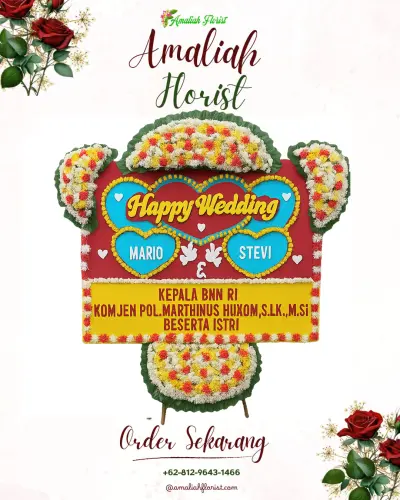 Karangan Papan Bunga Pernikahan di Mandalika